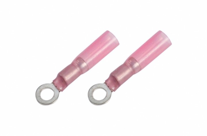 Наконечник REXANT 08-0009 (уп 100 шт) красный кольцевой термоусаживаемый ø 4.3 мм 05-1,5 мм [08-0009]