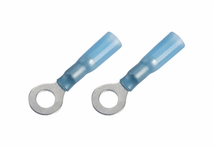 Наконечник REXANT 08-0039 (уп 100 шт) синий кольцевой термоусаживаемый ø 6.5 мм 1,5-2,5 мм [08-0039]