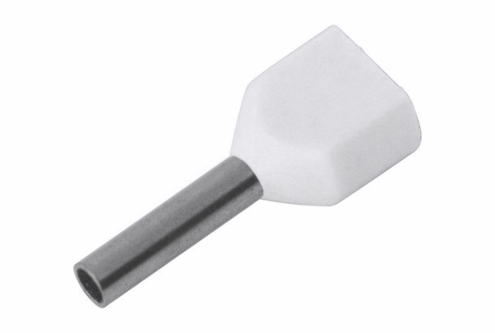 Наконечник REXANT 08-2801 (уп. 100 шт) F-8 мм, 2х0.5 кв.мм, 0.5-8/Ги2, 0.5-8, белый [08-2801]