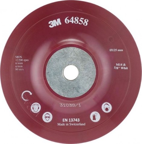 Оправка для фибровых кругов 3M № 64858 125х22 мм, плоская M14 [7000061712]