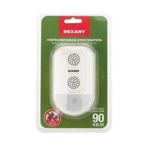 Отпугиватель вредителей REXANT 71-0038 ультразвуковой S 90м², с LED-индикатором Отпугиватель вредителей REXANT 71-0038 ультразвуковой S 90м², с LED-индикатором