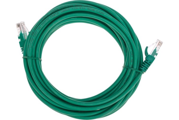 Патч-корд REXANT 02-0106-5 U/UTP, CAT 5e, RJ45-RJ45, 26AWG, LSZH, зеленый 5м