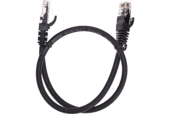 Патч-корд REXANT 02-0292-05 U/UTP, CAT 6, RJ45-RJ45, 26AWG, LSZH, черный 0,5м