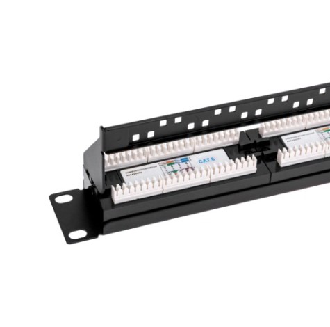 Патч-панель REXANT 02-0231 19" 1U, 24 порта RJ45, CAT 6, UTP с органайзером Патч-панель REXANT 02-0231 19" 1U, 24 порта RJ45, CAT 6, UTP с органайзером