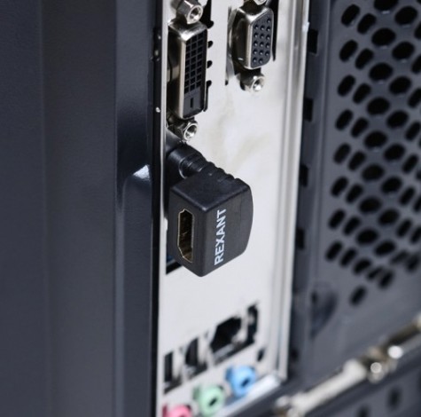 Переходник штекер REXANT 17-6805 HDMI-гнездо HDMI, угловой Переходник штекер REXANT 17-6805 HDMI-гнездо HDMI, угловой