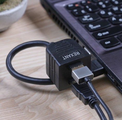Переходник штекер REXANT 17-6832 HDMI-2 гнезда HDMI с проводом, черный 10шт/уп Переходник штекер REXANT 17-6832 HDMI-2 гнезда HDMI с проводом, черный 10шт/уп