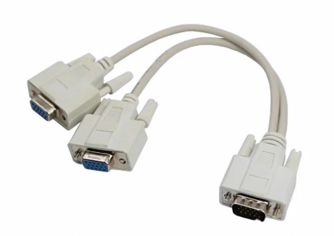 Переходник штекер REXANT 17-6834 VGA-2 гнезда VGA, провод