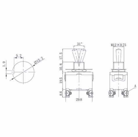 Переключатель REXANT 06-0326-B Тумблер 250V 15А (4c) ON-OFF двухполюсный (KN-201) Переключатель REXANT 06-0326-B Тумблер 250V 15А (4c) ON-OFF двухполюсный (KN-201)