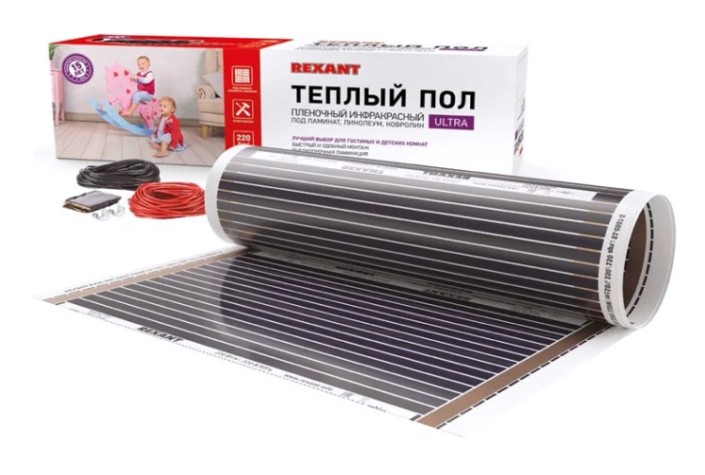 Пленка инфракрасная REXANT 51-0504-4 Ultra RXM 220, 2,5 м2 / 0,5х5 м/ 550Вт