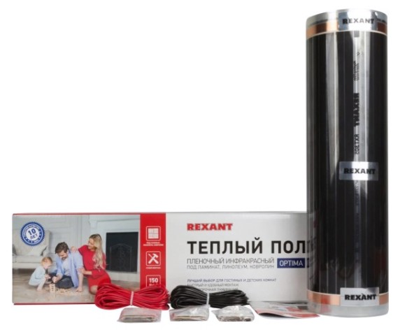 Пленка инфракрасная REXANT 51-0505-7 Optima 150, 3 м²/0,5х6 м/450Вт