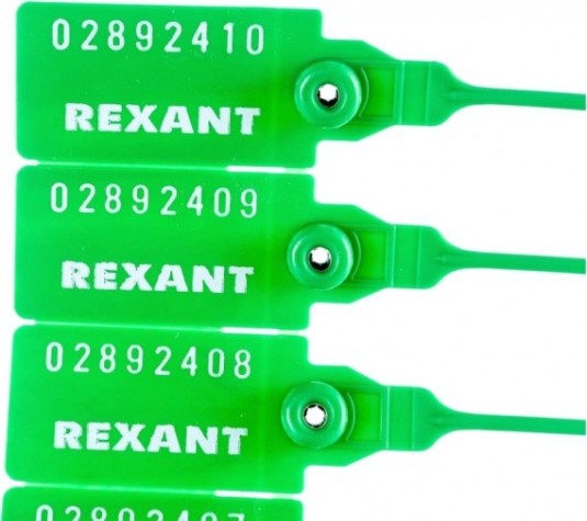 Пломба REXANT 07-6113 пластиковая, номерная, 220мм, зеленая (50 штук) Пломба REXANT 07-6113 пластиковая, номерная, 220мм, зеленая (50 штук)
