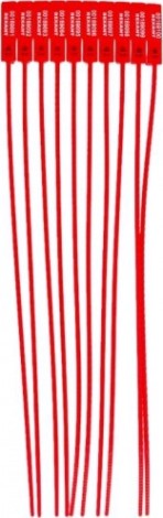 Пломба REXANT 07-6121 (50 штук) пластиковая, номерная, 255мм, зубчатая, красная [07-6121]
