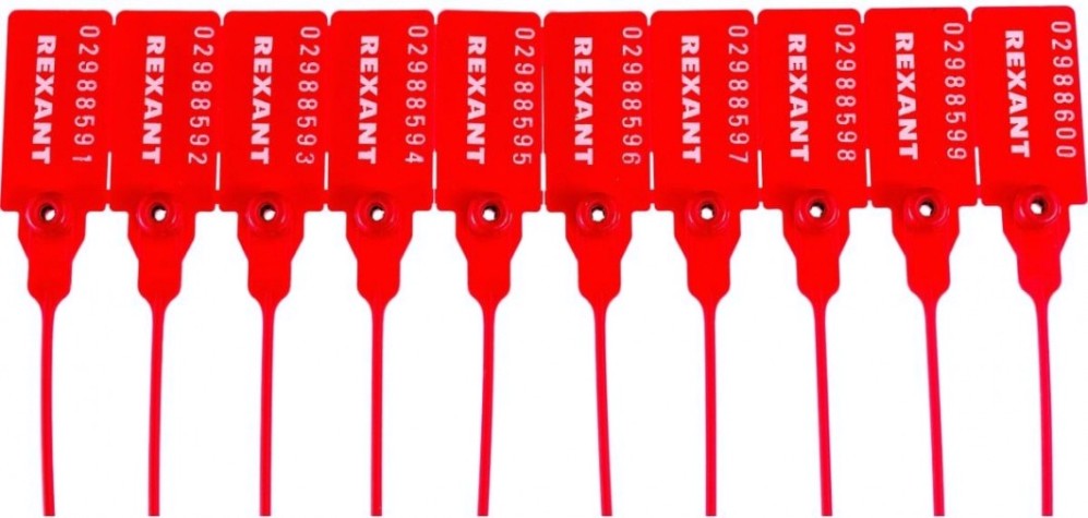 Пломба REXANT 07-6131 пластиковая, номерная, 320мм, красная (50 штук) Пломба REXANT 07-6131 пластиковая, номерная, 320мм, красная (50 штук)