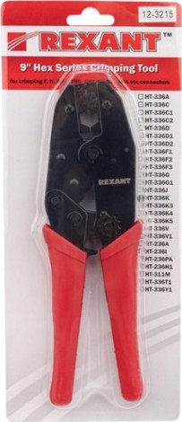Пресс-клещи REXANT HT-301K для обжима F и BNC разъемов [12-3215]