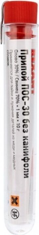 Припой REXANT ПР3091 без канифоли пос-30, 10г, 1мм, (олово 30%, свинец [09-3091]