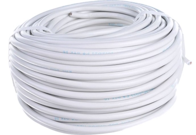 Провод REXANT 01-8032-50 ПВС 2x1,0 мм², белый, 50 м, ГОСТ