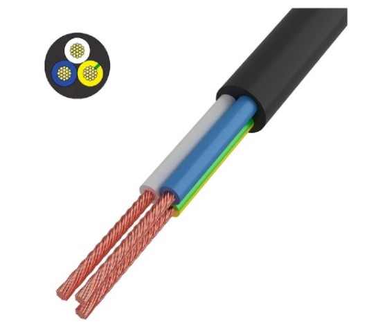 Провод REXANT 01-8043-50 ПВС 3x0,75 мм², черный, 50 м, ГОСТ