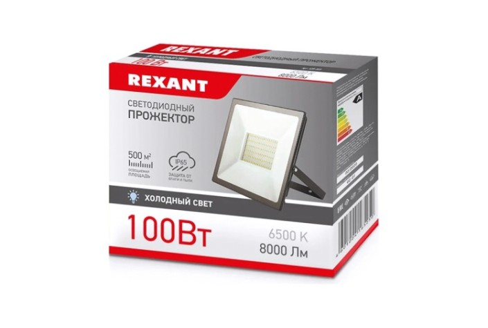 Прожектор REXANT 605-005 светодиодный СДО 100Вт 8000Лм 6500К холодный свет