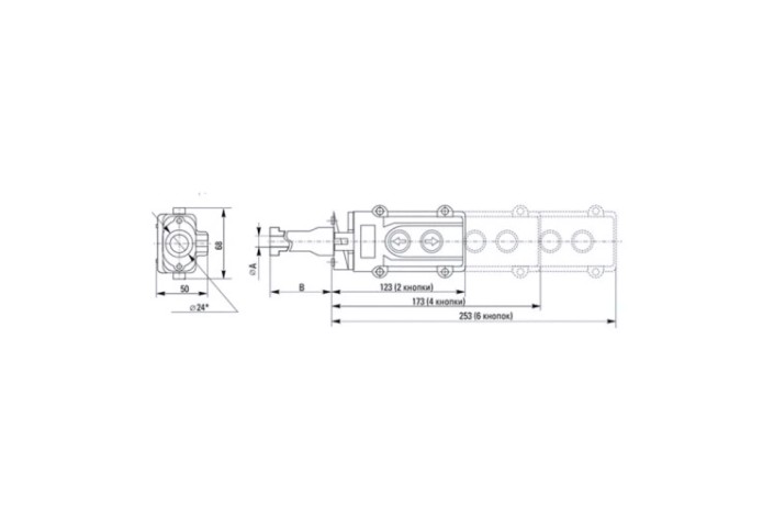 Пульт кнопочный REXANT 36-9212 ПK-6 на 6 кнопок IP54
