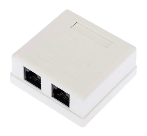 Розетка компьютерная REXANT 03-0136 внешняя, 2-порта RJ-45 (8P8C), UTP, CAT 6
