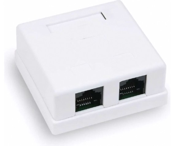 Розетка компьютерная REXANT 03-0151 внешняя, 2-порта RJ-45 (8P8C), UTP, CAT 5e