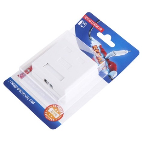 Розетка компьютерная REXANT 06-0105-C сетевая LAN, на стену, 2 гнездо 8Р8С (RJ-45), CAT Розетка компьютерная REXANT 06-0105-C сетевая LAN, на стену, 2 гнездо 8Р8С (RJ-45), CAT