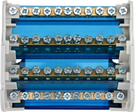 Шина REXANT 11-2304-11 на DIN-рейку в корпусе (кросс-модуль) 4х11 групп Шина REXANT 11-2304-11 на DIN-рейку в корпусе (кросс-модуль) 4х11 групп