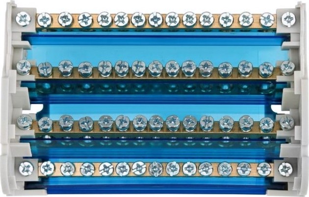 Шина REXANT 11-2304-15 на din-рейку в корпусе (кросс-модуль) 4х15 групп Шина REXANT 11-2304-15 на din-рейку в корпусе (кросс-модуль) 4х15 групп