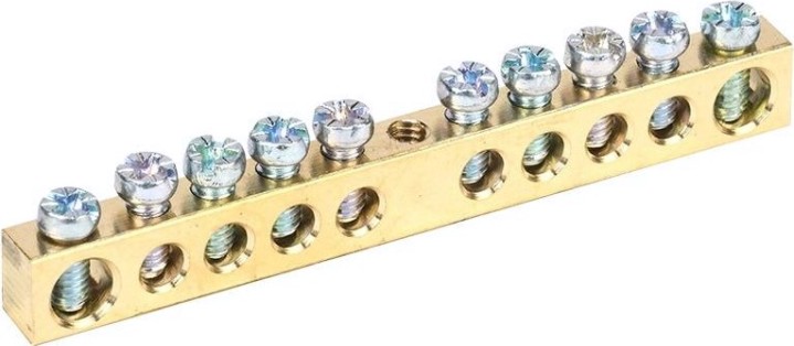 Шина REXANT 11-2359 PEN «земля-ноль» 6х9 мм 6/1, 10 групп