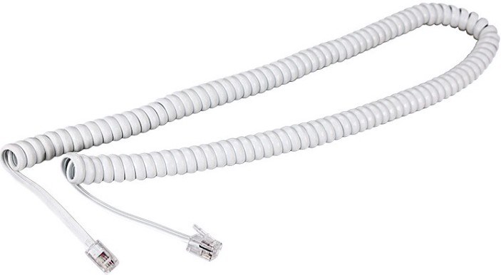 Шнур для телефонной трубки REXANT 18-2041 витой RJ-10 (4P-4C), 4м, белый
