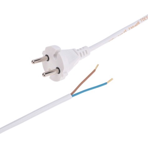 Шнур электрический REXANT 11-1304 с вилкой ПВС 2х0,75 мм² 1,5м (белый)