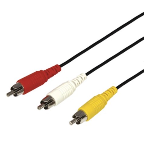 Шнур REXANT 17-0205 3 RCA-3 RCA, 5м, черный (10 шт/уп)