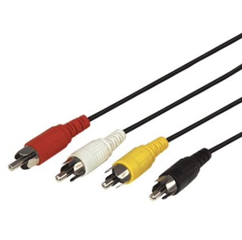 Шнур REXANT 17-0302 4 RCA-4 RCA, 1,5м, черный