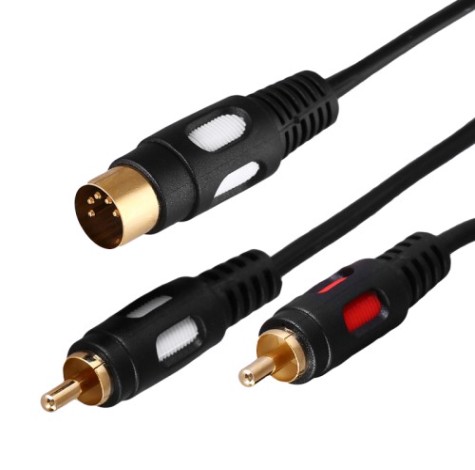 Шнур REXANT 17-2512 DIN 5PIN-2 RCA, 1,5м, Gold