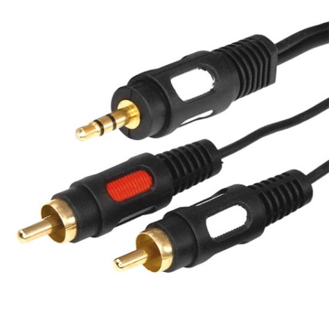Шнур REXANT 17-4235 Стерео 3,5мм-2 RCA, 5м, Gold