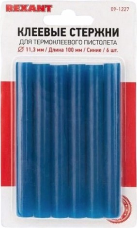 Стержни клеевые REXANT синие 11x100 мм, 6 шт. [09-1227]