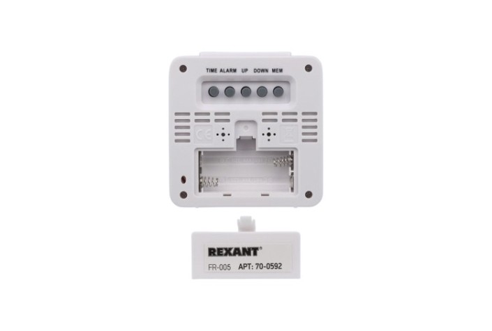 Термометр REXANT 70-0592 электронный с часами и беспроводным выносным датчи Термометр REXANT 70-0592 электронный с часами и беспроводным выносным датчи
