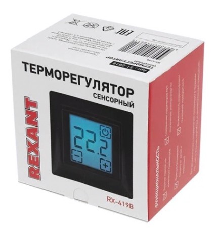 Терморегулятор для теплого пола REXANT RX-419B сенсорный, черный [51-0818]