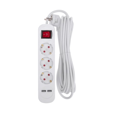Удлинитель REXANT 13-4017 STANDARD 3 гнезда, 5м, 3х1,0мм², с/з, с выкл