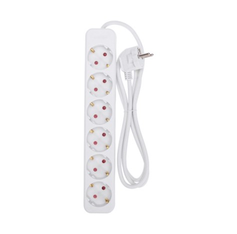 Удлинитель REXANT 13-4043 STANDARD 6 гнезд, 1,5м, 3х1,0мм², с/з, белый