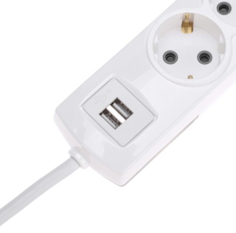Удлинитель REXANT 13-4123 PREMIUM 6 гнезд, 5м, 3х1,5мм², с/з, 2 USB, белый Удлинитель REXANT 13-4123 PREMIUM 6 гнезд, 5м, 3х1,5мм², с/з, 2 USB, белый