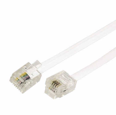 Удлинитель телефонный REXANT 18-3101 плоский, RJ-11 (6P-4C), 10м, белый