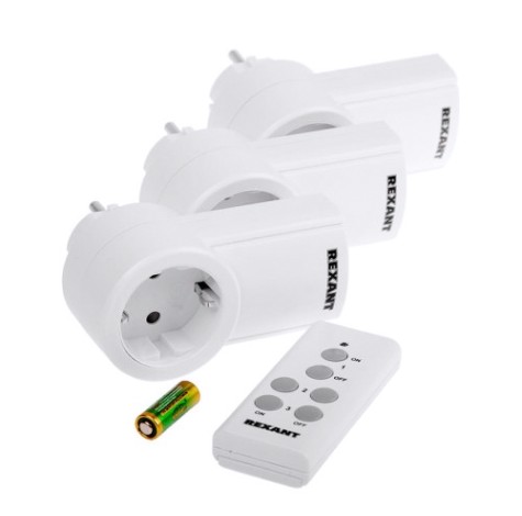 Умная розетка REXANT 10-6030 c пультом RX-003 (один пульт, три розетки) 10A/30м