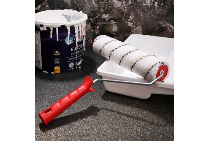 Валик REXANT 89-0028 микрофибра, ворс 9 мм, 240 мм, бюгель 6 мм, ø 42