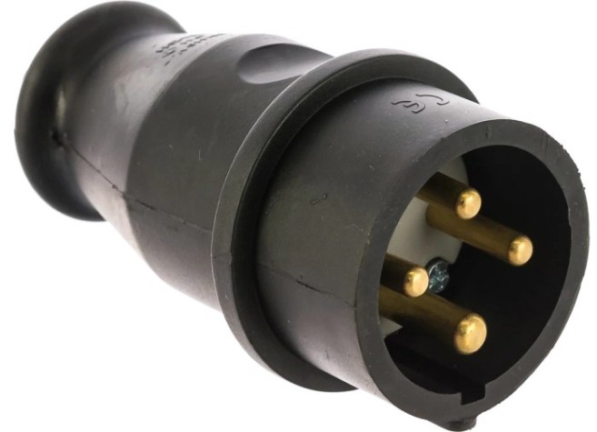 Вилка REXANT 111-006 переносная влагозащищенная 3P+PE, 32A, IP44 каучук