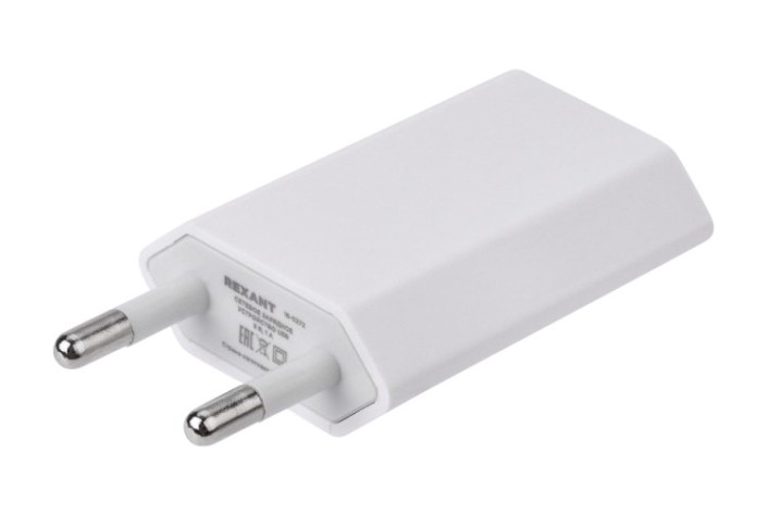 Зарядное устройство REXANT 16-0273 сетевое для iPhone/iPad USB, 5v, 1A, белое