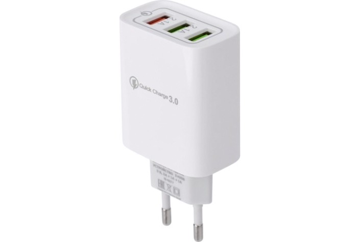 Зарядное устройство REXANT 16-0277 сетевое для iPhone/iPad 3xUSB, 5v, 3A/1A/1A, белое