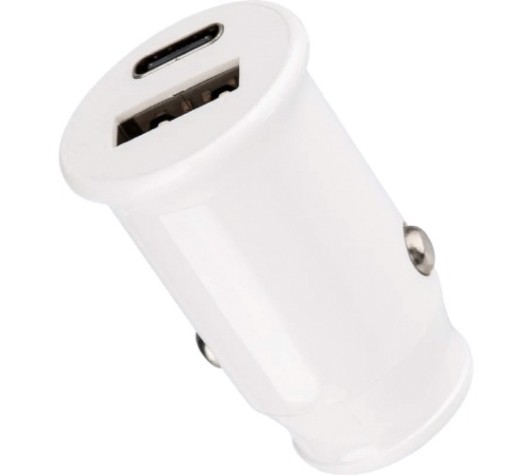 Зарядное устройство REXANT 18-2229 в прикуриватель АЗУ USB-A+USB-C, 2.4A белая