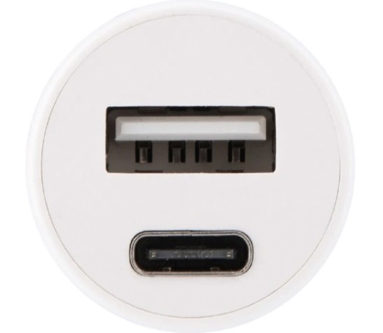 Зарядное устройство REXANT 18-2229 в прикуриватель АЗУ USB-A+USB-C, 2.4A белая